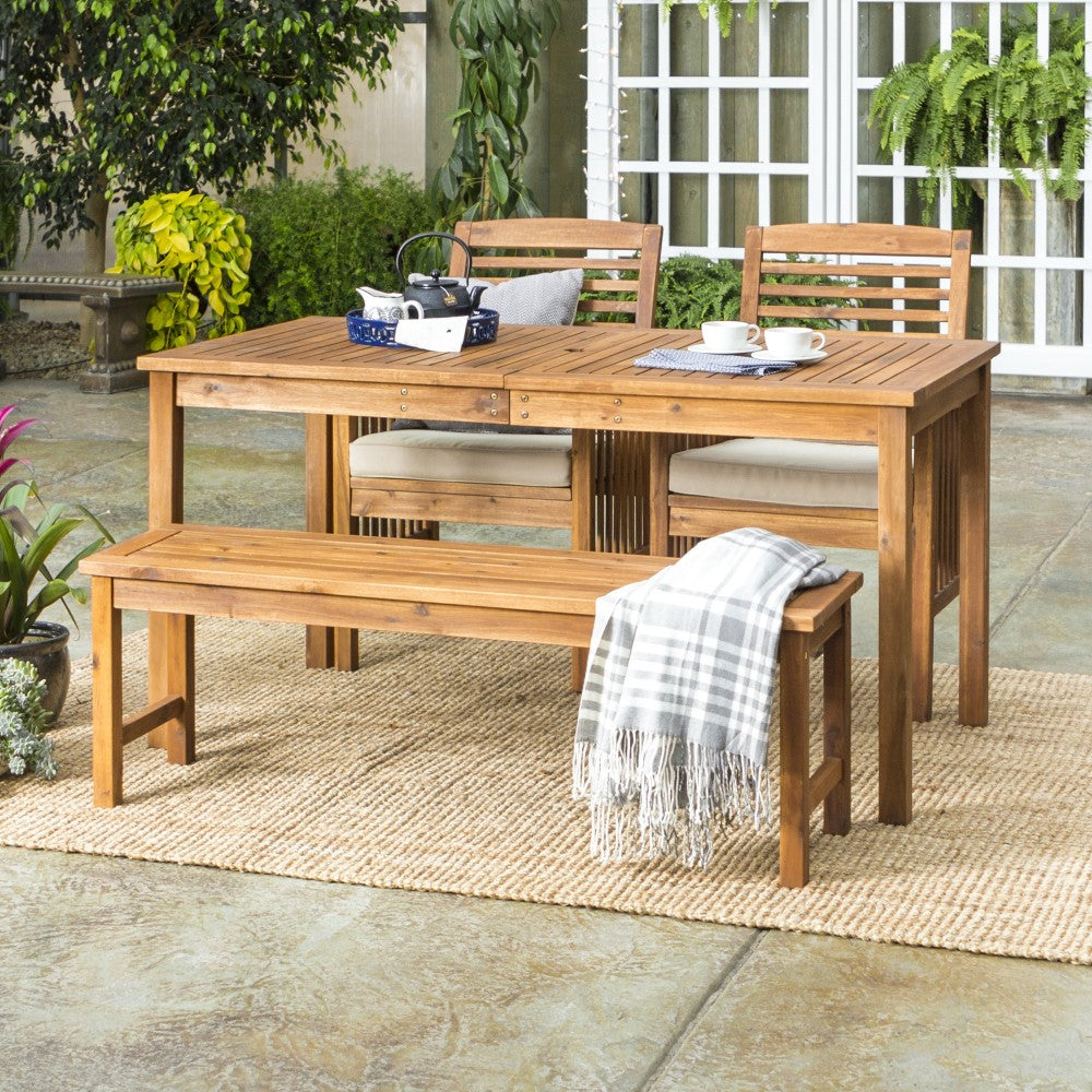 4-Piece Modern Patio Dining Set - Brown
