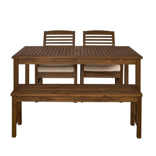 4-Piece Modern Patio Dining Set - Dark Brown
