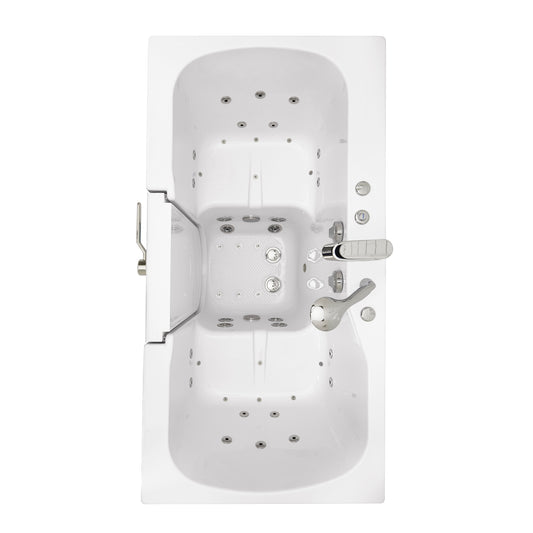 Dual Massage Walk-In Bathtub, Left Outward Swing Door, 2" Dual Drain