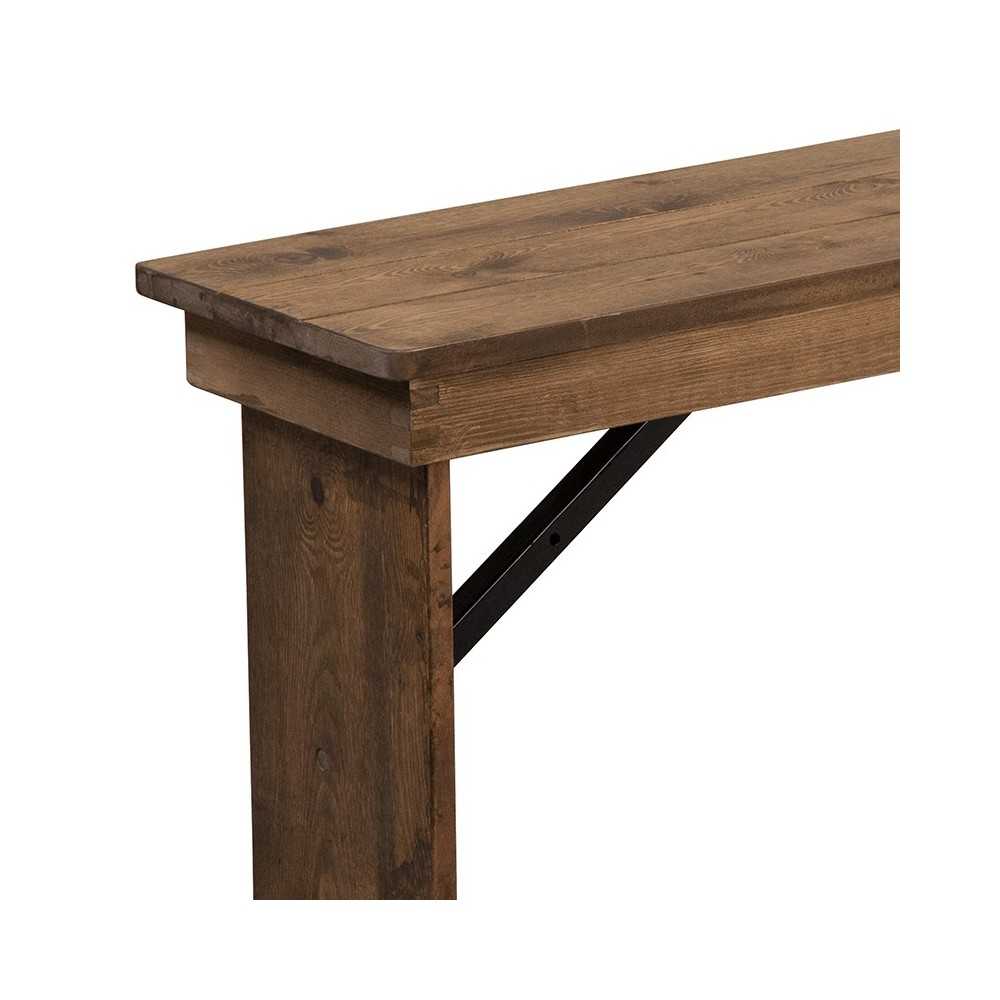 40'' x 12'' Antique Rustic Solid Pine Folding Farm Bench