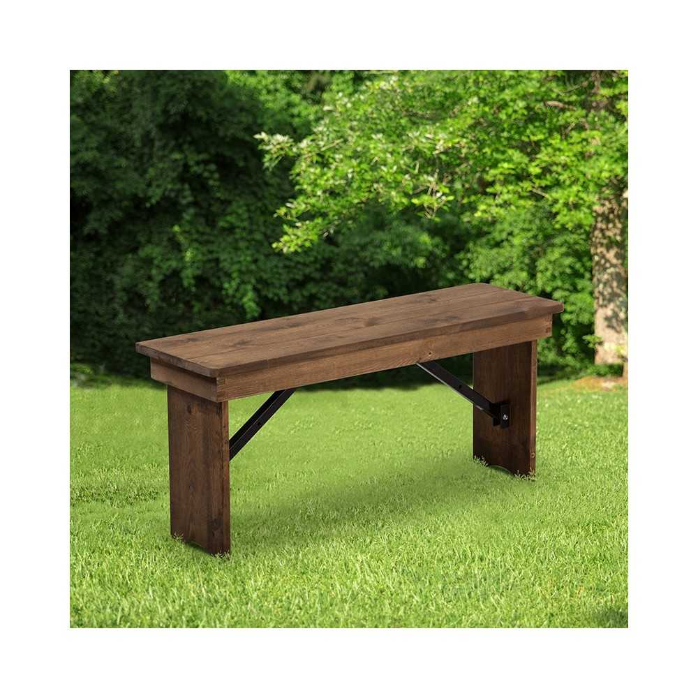 40'' x 12'' Antique Rustic Solid Pine Folding Farm Bench