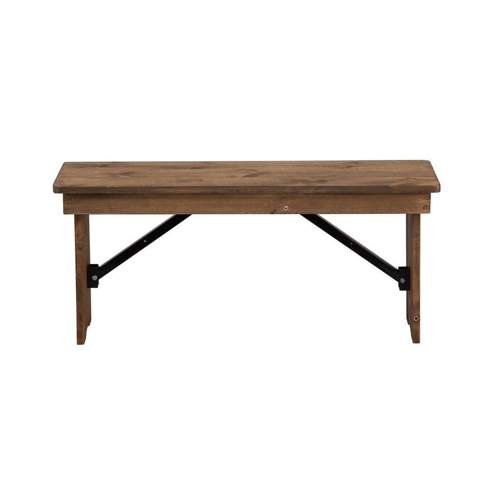 40'' x 12'' Antique Rustic Solid Pine Folding Farm Bench