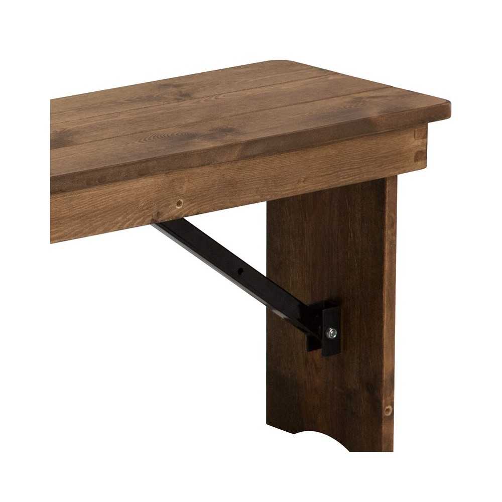40'' x 12'' Antique Rustic Solid Pine Folding Farm Bench
