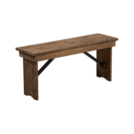 40'' x 12'' Antique Rustic Solid Pine Folding Farm Bench
