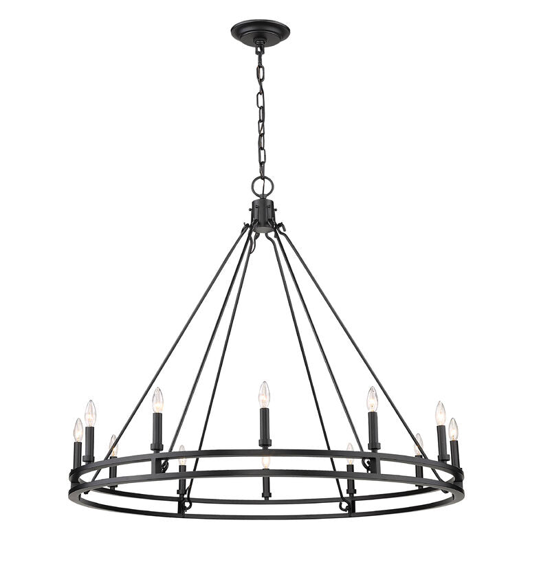 Z-Lite 12 Light Matte Black Chandelier