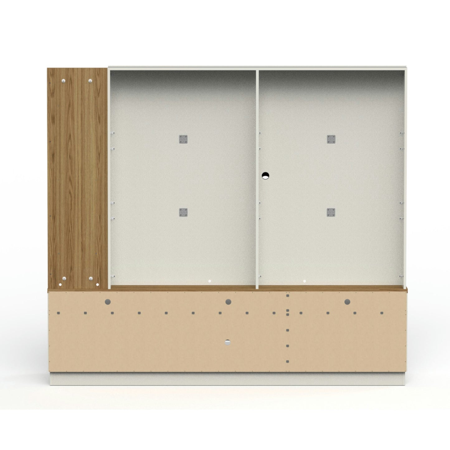 Pomander 85.27 Free Standing Entertainment Center in Off White Gloss