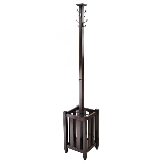 Memphis Coat Tree with Umbrella Rack, Cappuccino