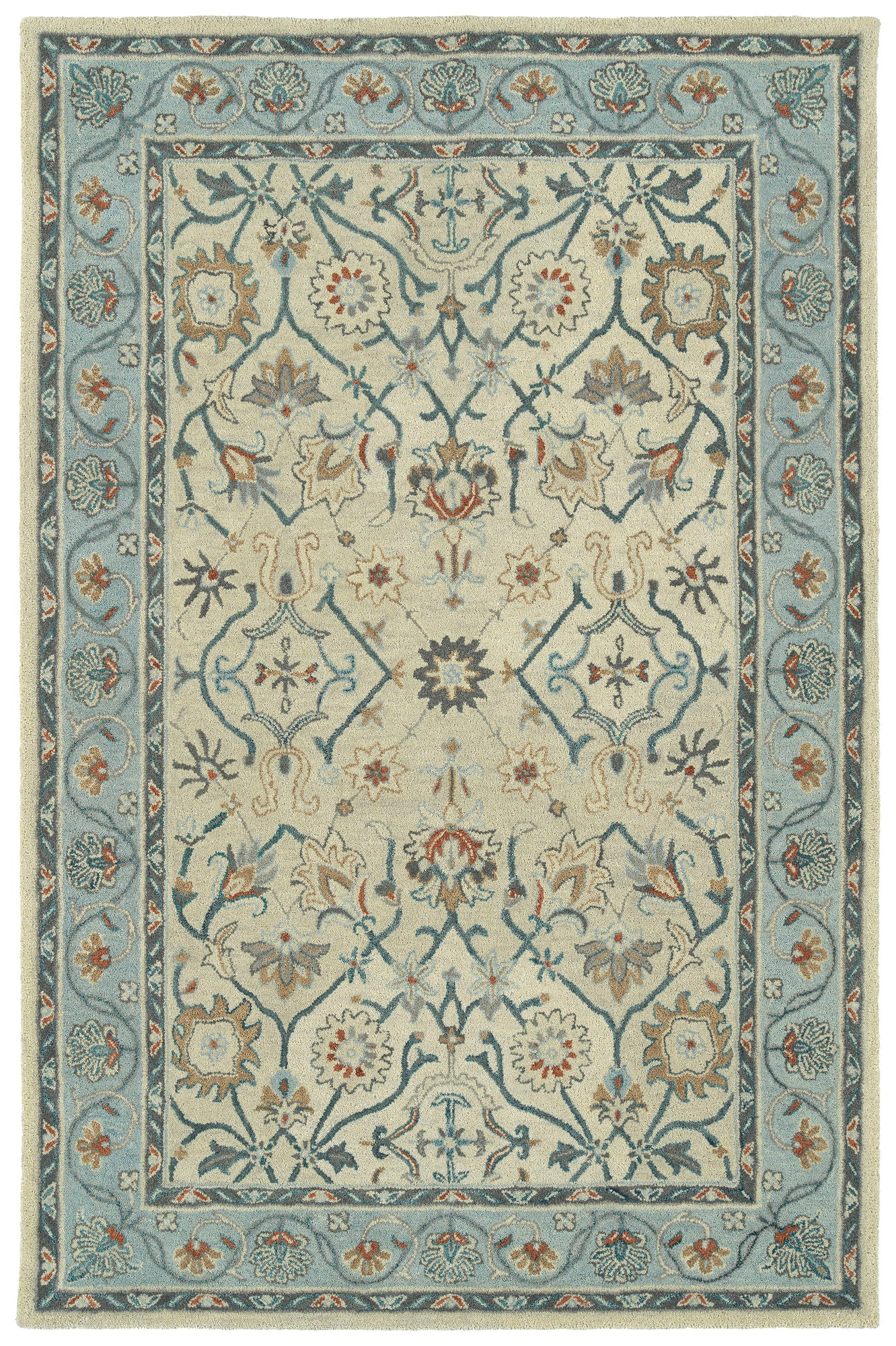Kaleen Solomon Collection Ivory Gray Throw Rug 2' x 3'