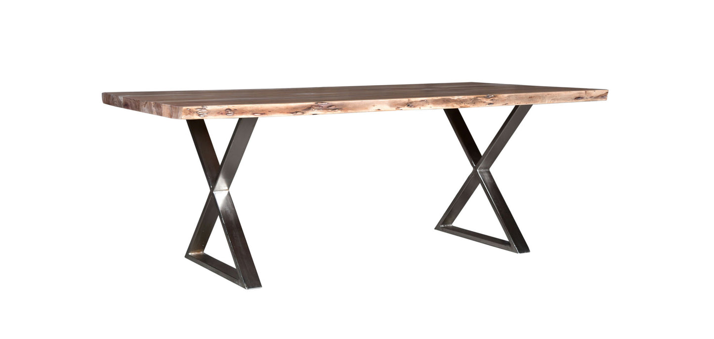 Loomie 82" Wood and Metal Dining Table