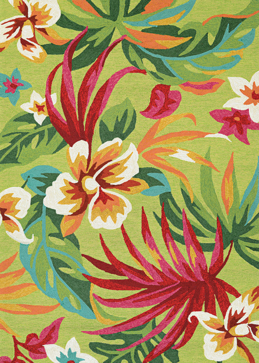 Couristan Covington Painted Fern Fern-Red Rug 5'6" x 8'