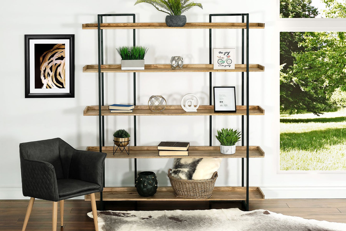 Wilde 5-Tier Industrial Bookshelf