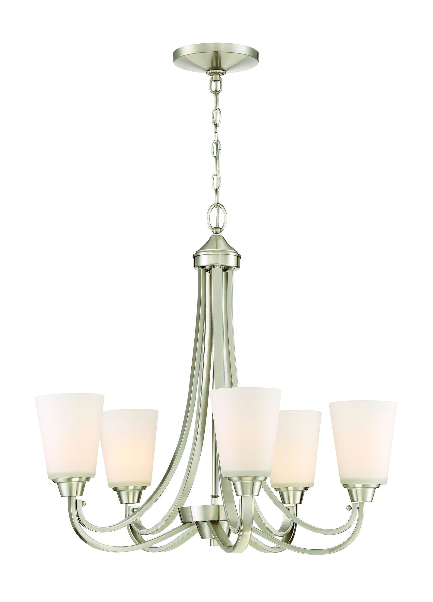 Grace 5 Light Chandelier in Brushed Polished Nickel, 41925-BNK