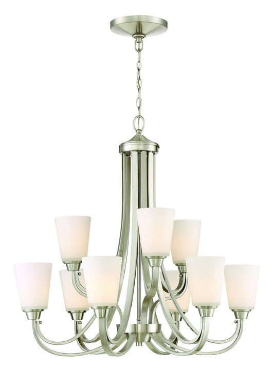 Grace 9 Light Chandelier in Brushed Polished Nickel, 41929-BNK