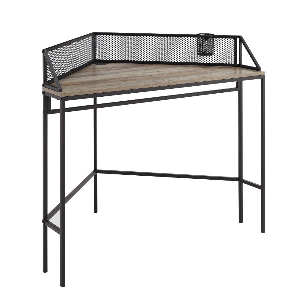 42" Industrial Corner Desk - Gray Wash