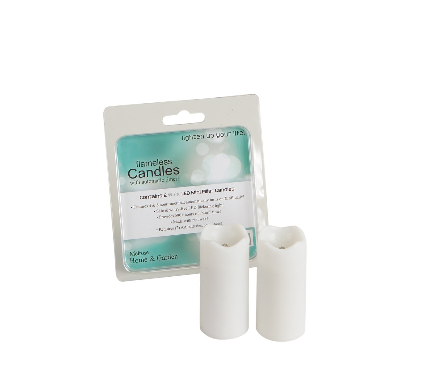 Led Mini Pillar Candle W/Timer (Set Of 12) 1.4"Dx3"H Wax/Plastic
