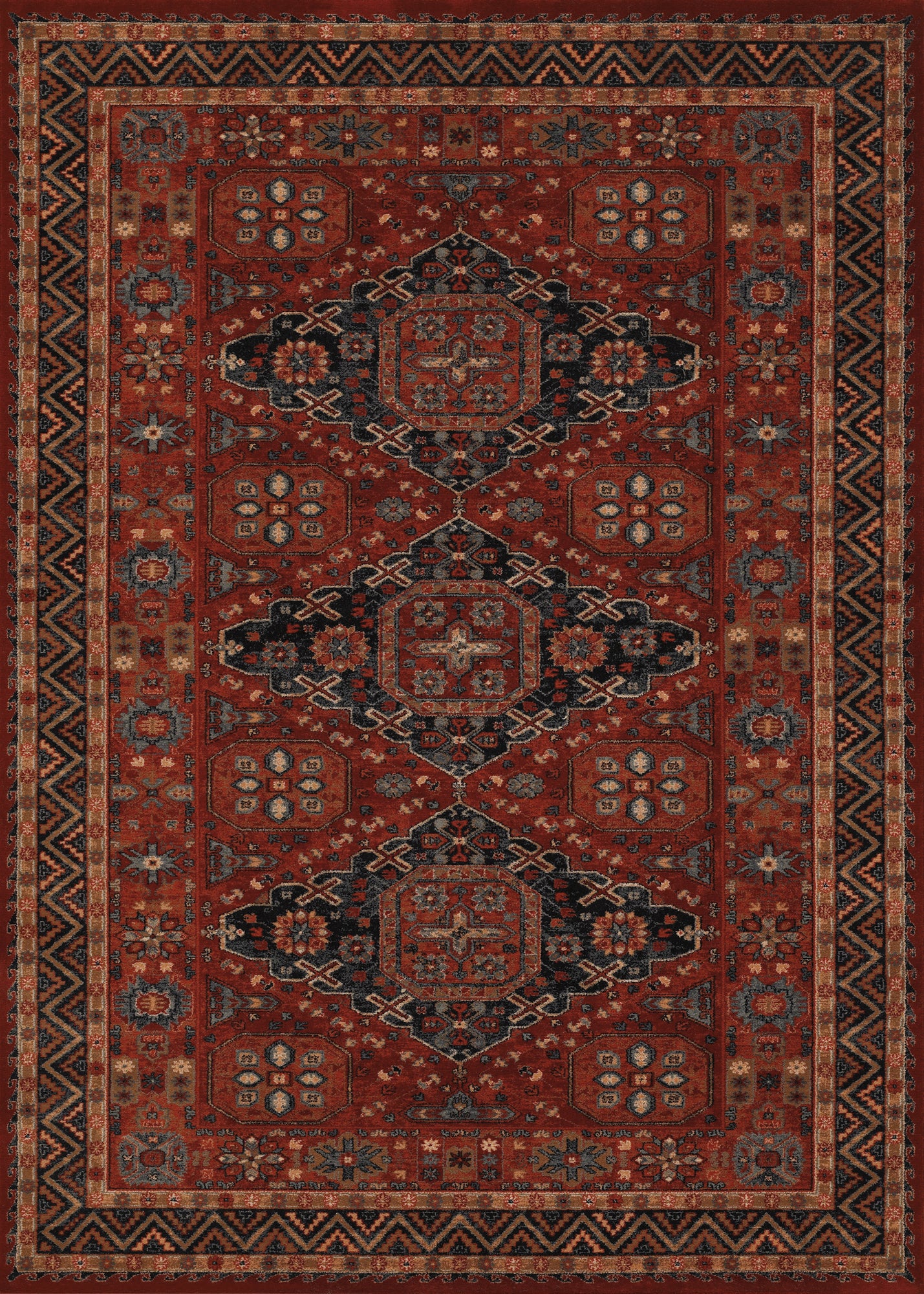 Couristan Old World Classic Kashkai Burgundy Rug 4'6" x 6'6"