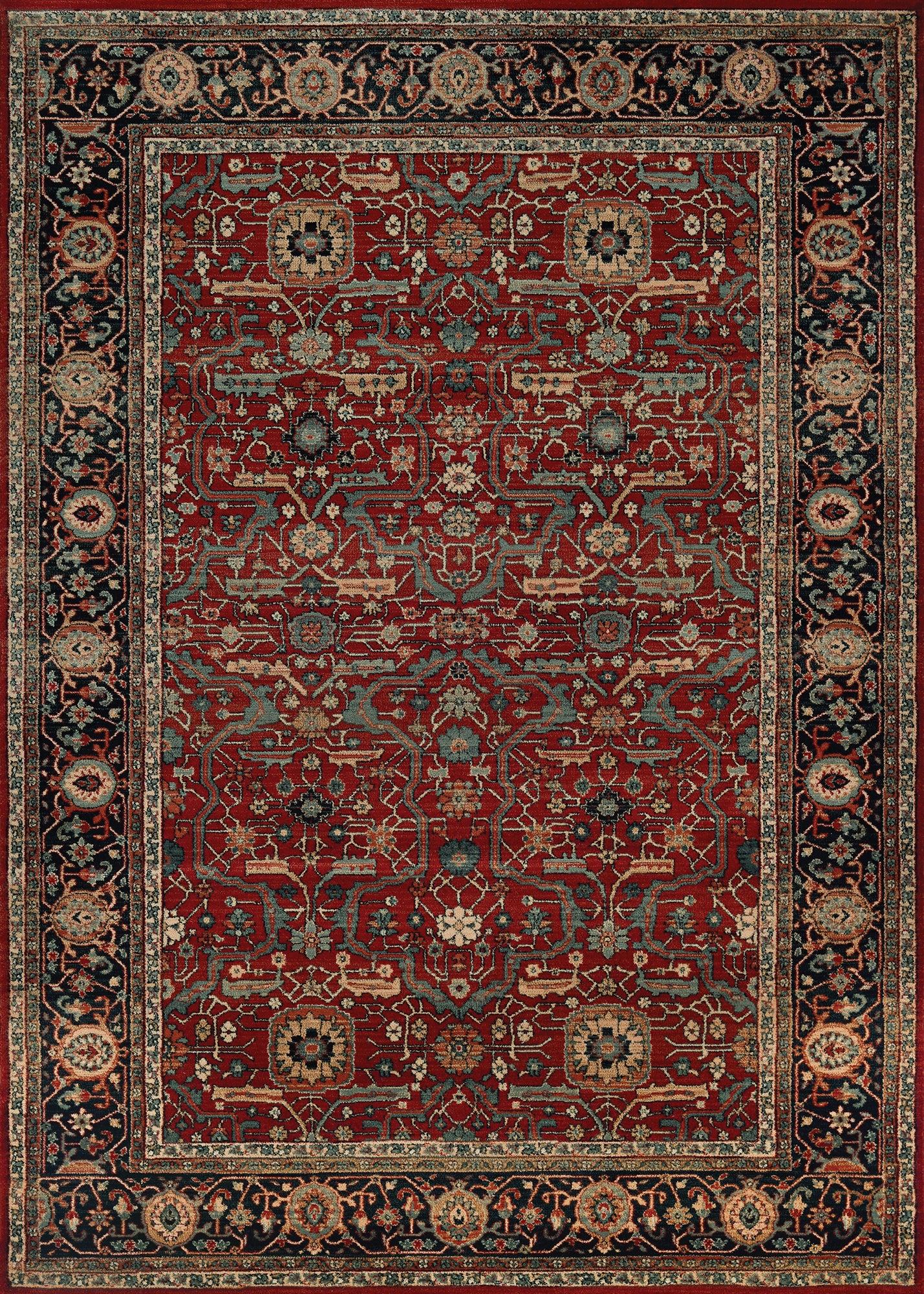 Couristan Old World Classic Joshagan Rust-Navy Rug 5'3" x 7'6"