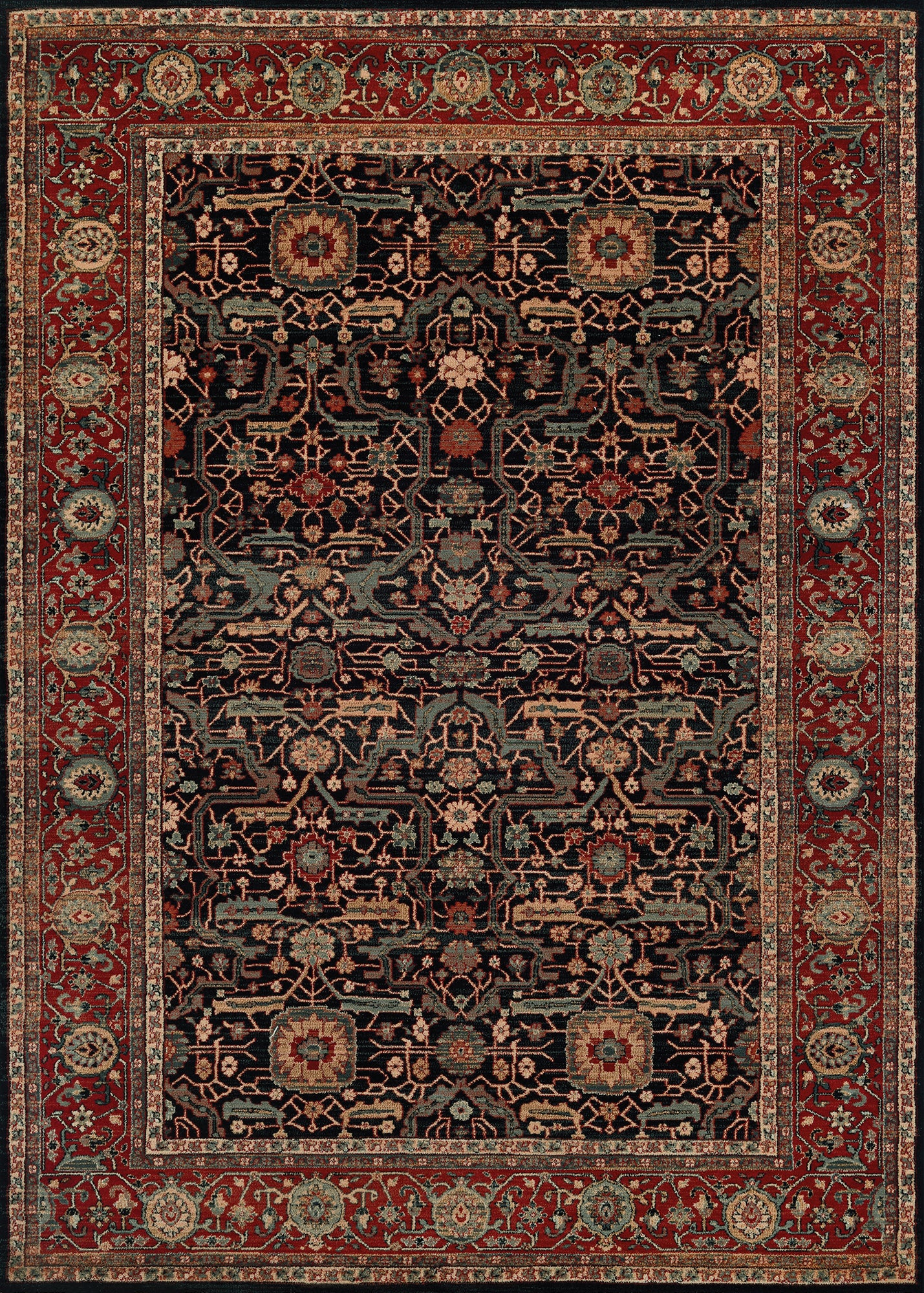 Couristan Old World Classic Joshagan Navy-Rust Rug 2'2" x 8'11"