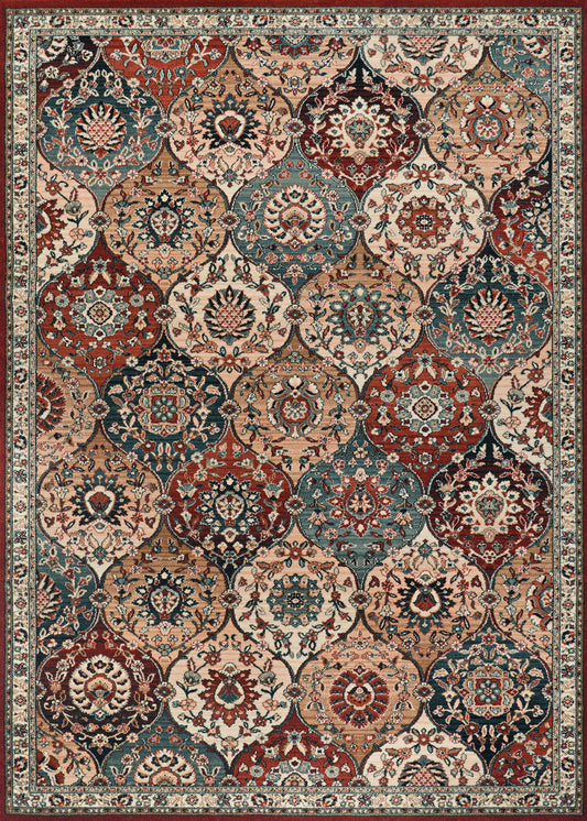 Couristan Old World Classic Royal Baktiari Antique Red Rug 2'2" x 8'11"