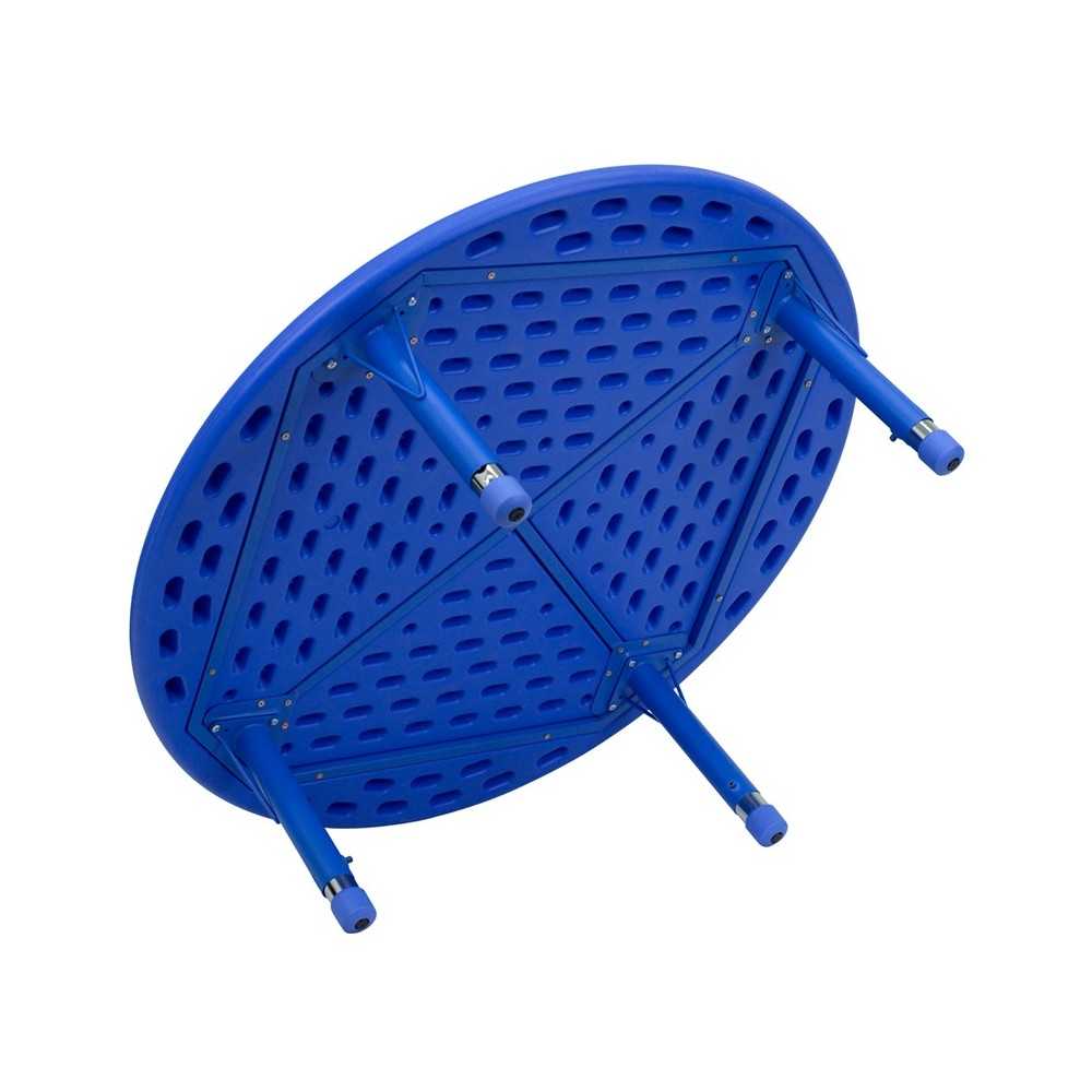 45'' Round Blue Plastic Height Adjustable Activity Table