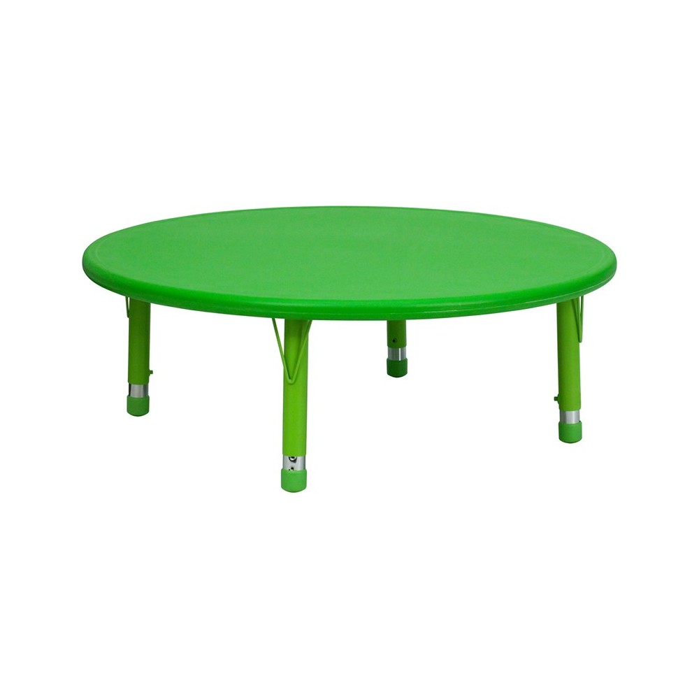 45'' Round Green Plastic Height Adjustable Activity Table