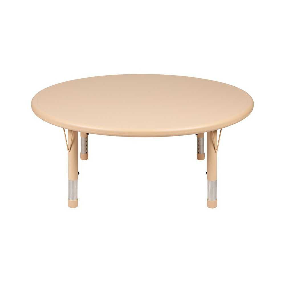 45" Round Natural Plastic Height Adjustable Activity Table