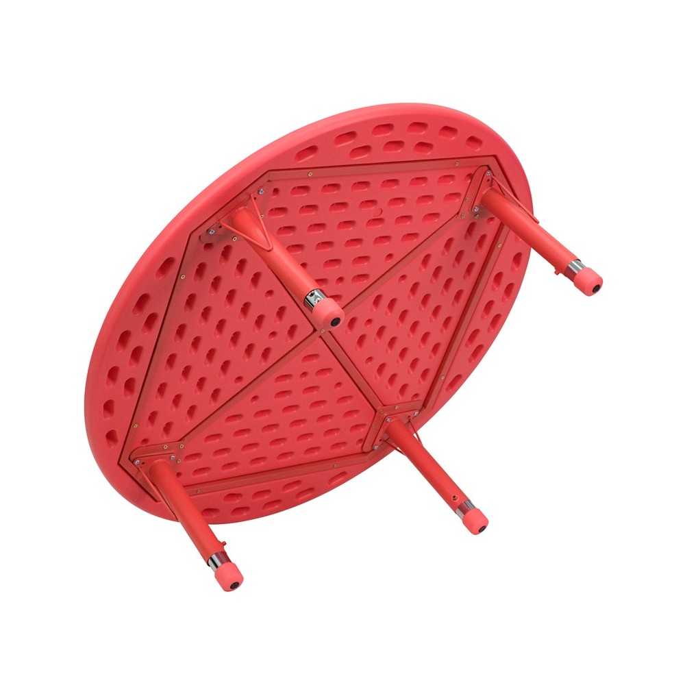 45'' Round Red Plastic Height Adjustable Activity Table