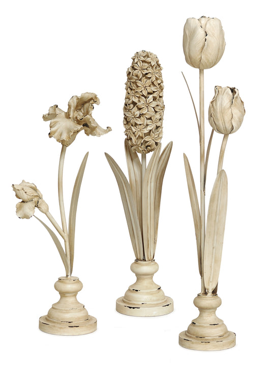 Standing Flowers (Set Of 3) 16", 18", 22"H Resin