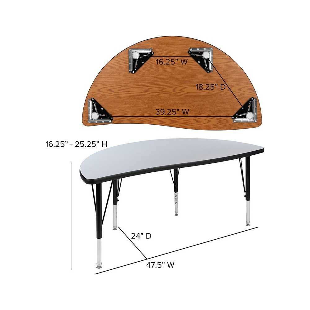 47.5" Circle Wave Collaborative Laminate Activity Table Set with 12" Student Stack Chairs, Gray/Black