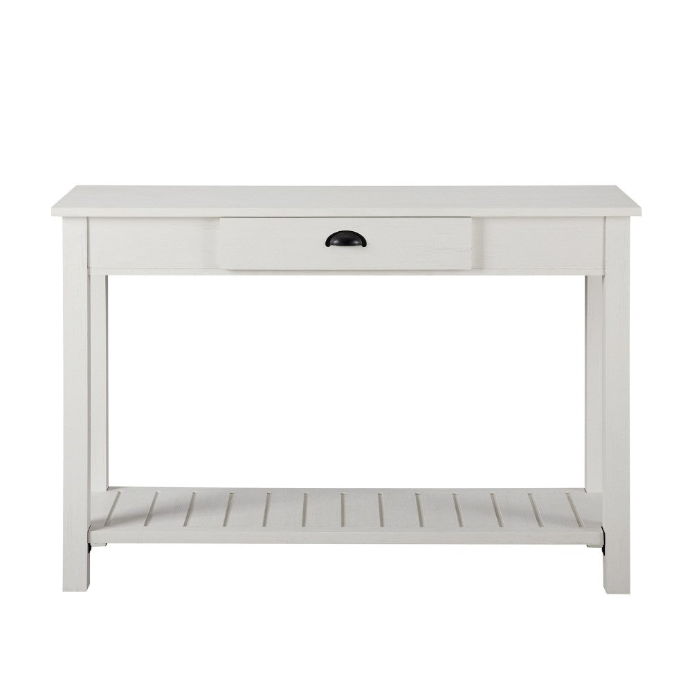 48" Country Style Entry Table - Brushed White