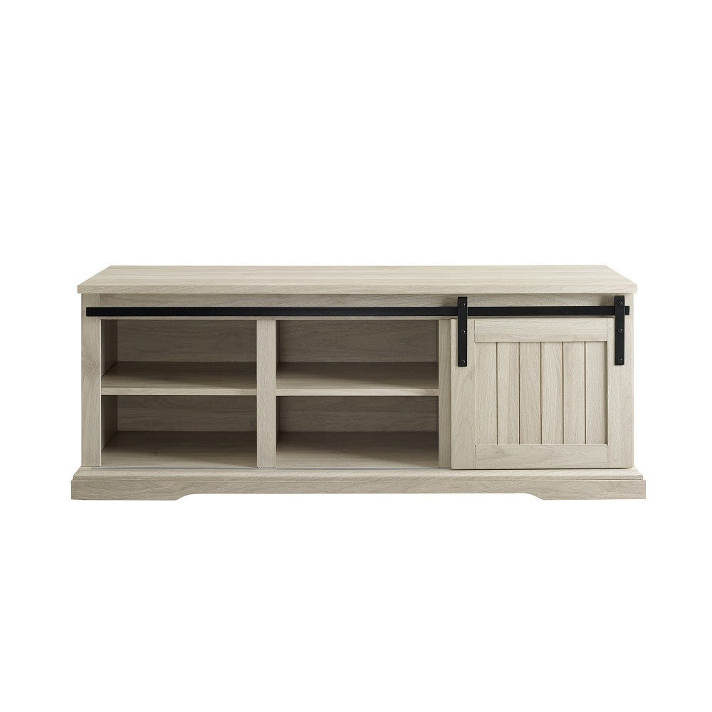 48" Sliding Grooved Door Entry Bench with Storage - Birch