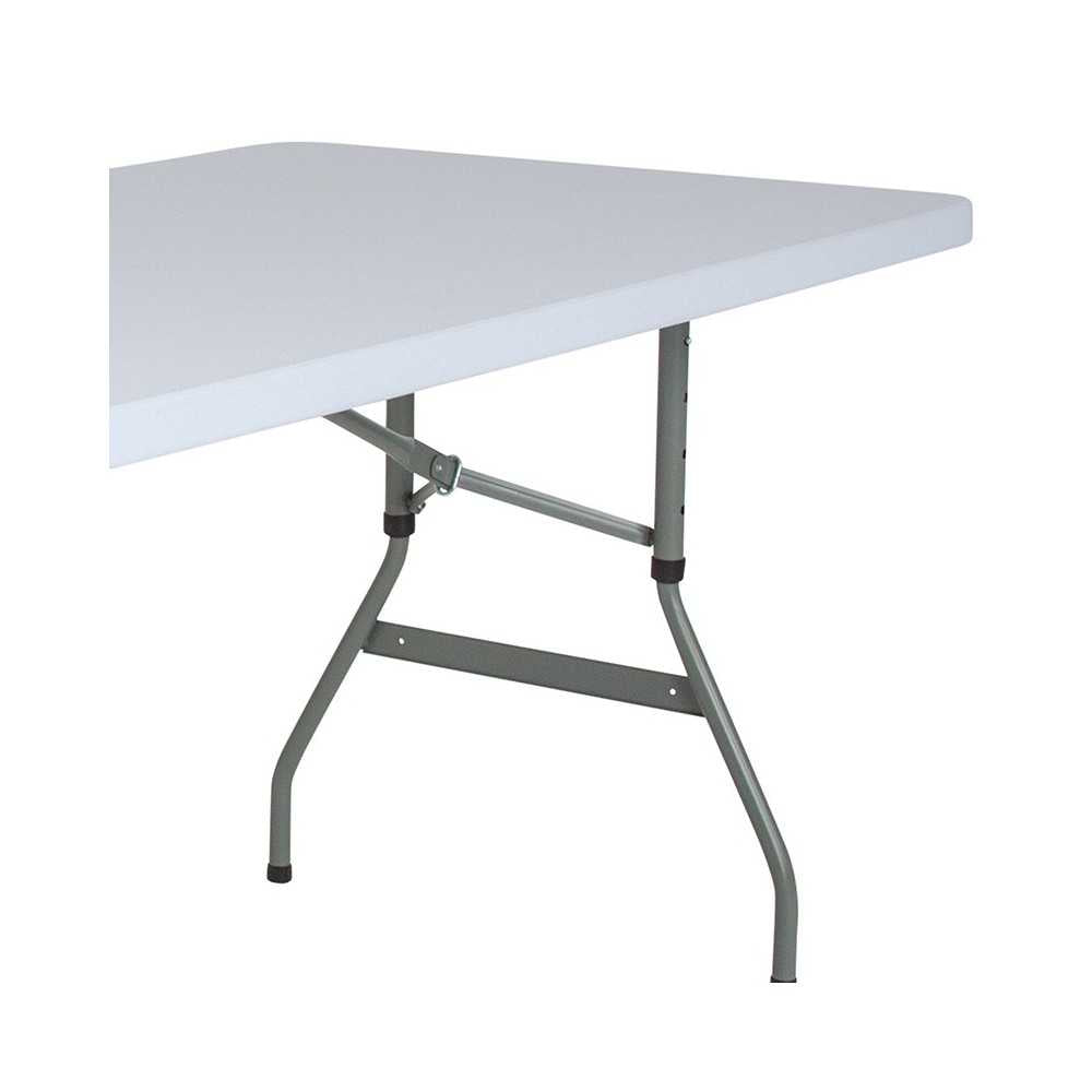 4.93-Foot Height Adjustable Granite White Plastic Folding Table