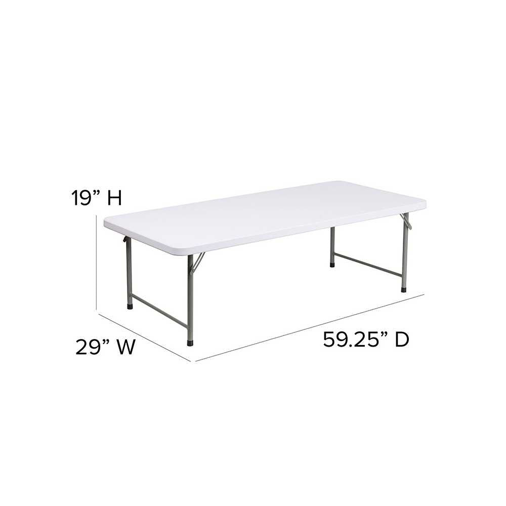 4.93-Foot Kid's Granite White Plastic Folding Table