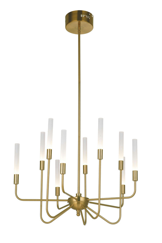 Valdi Chandelier 10 LED Light Satin Brass