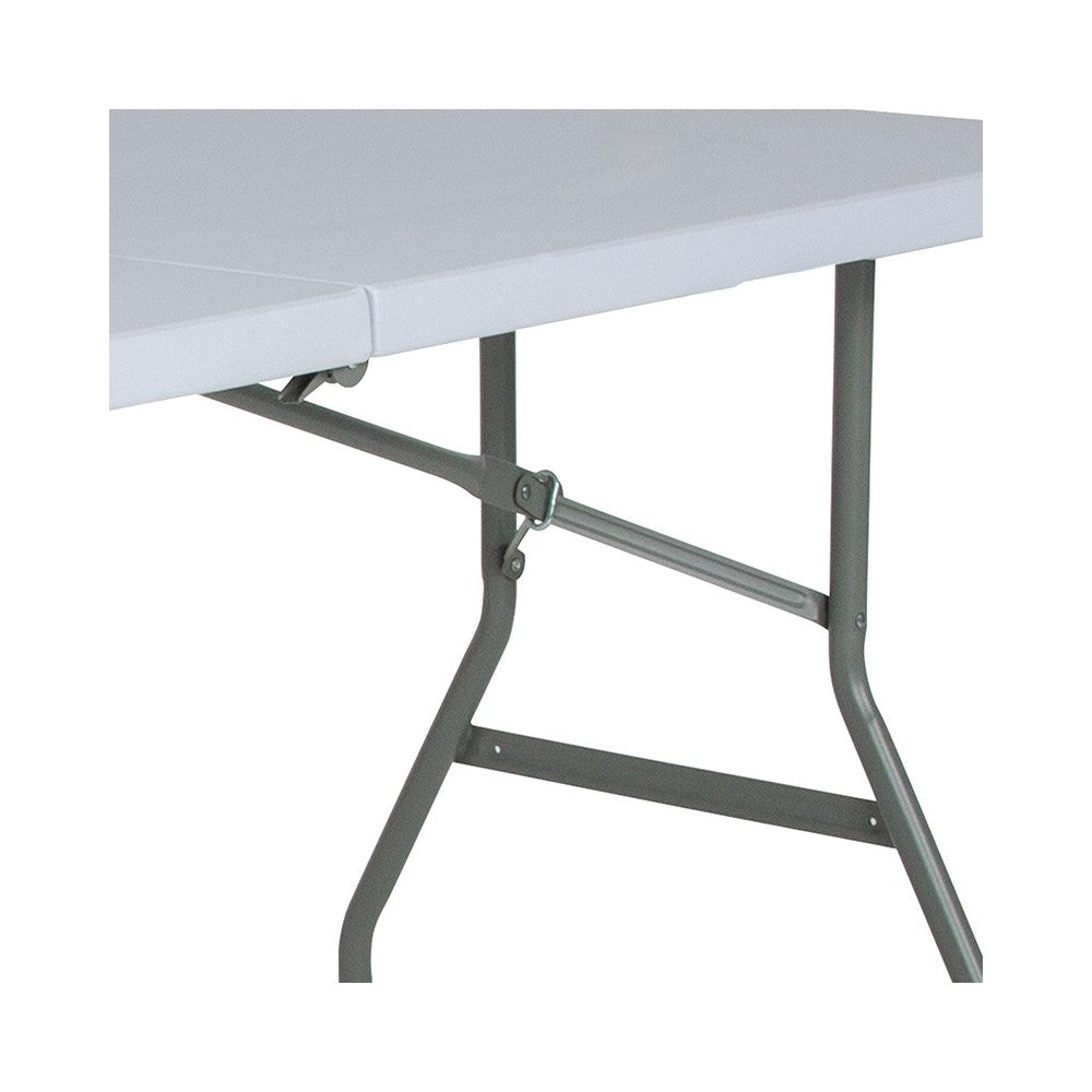 4.97-Foot Bi-Fold Granite White Plastic Folding Table