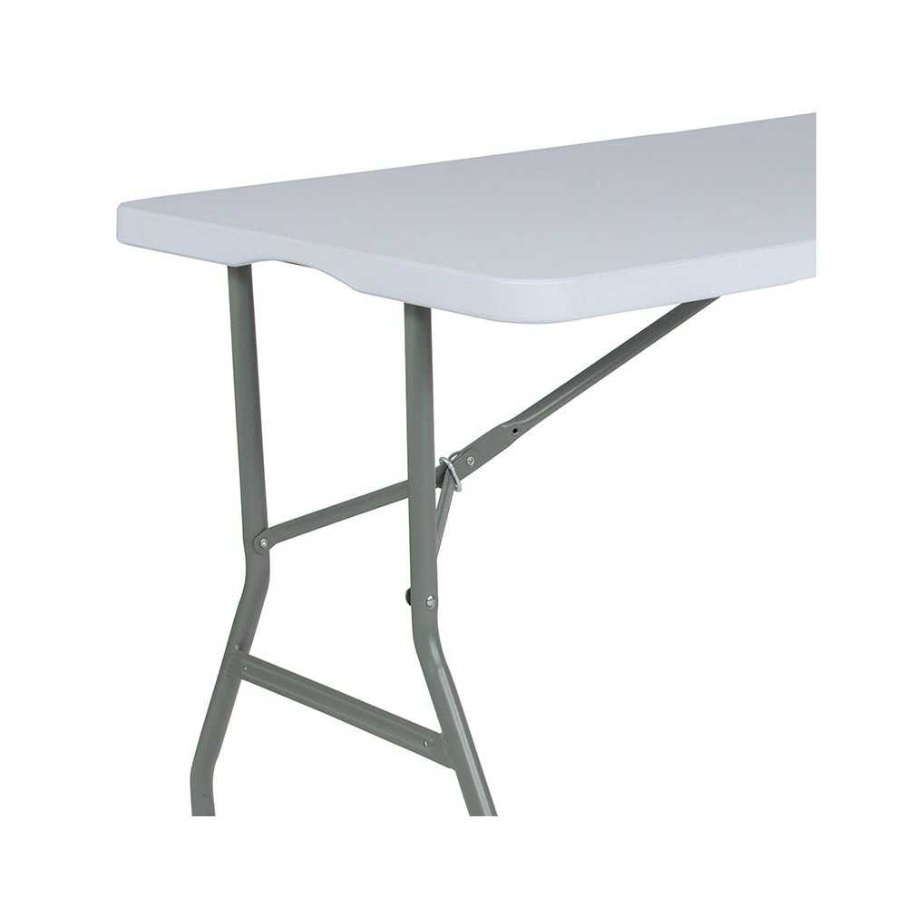 4.97-Foot Bi-Fold Granite White Plastic Folding Table