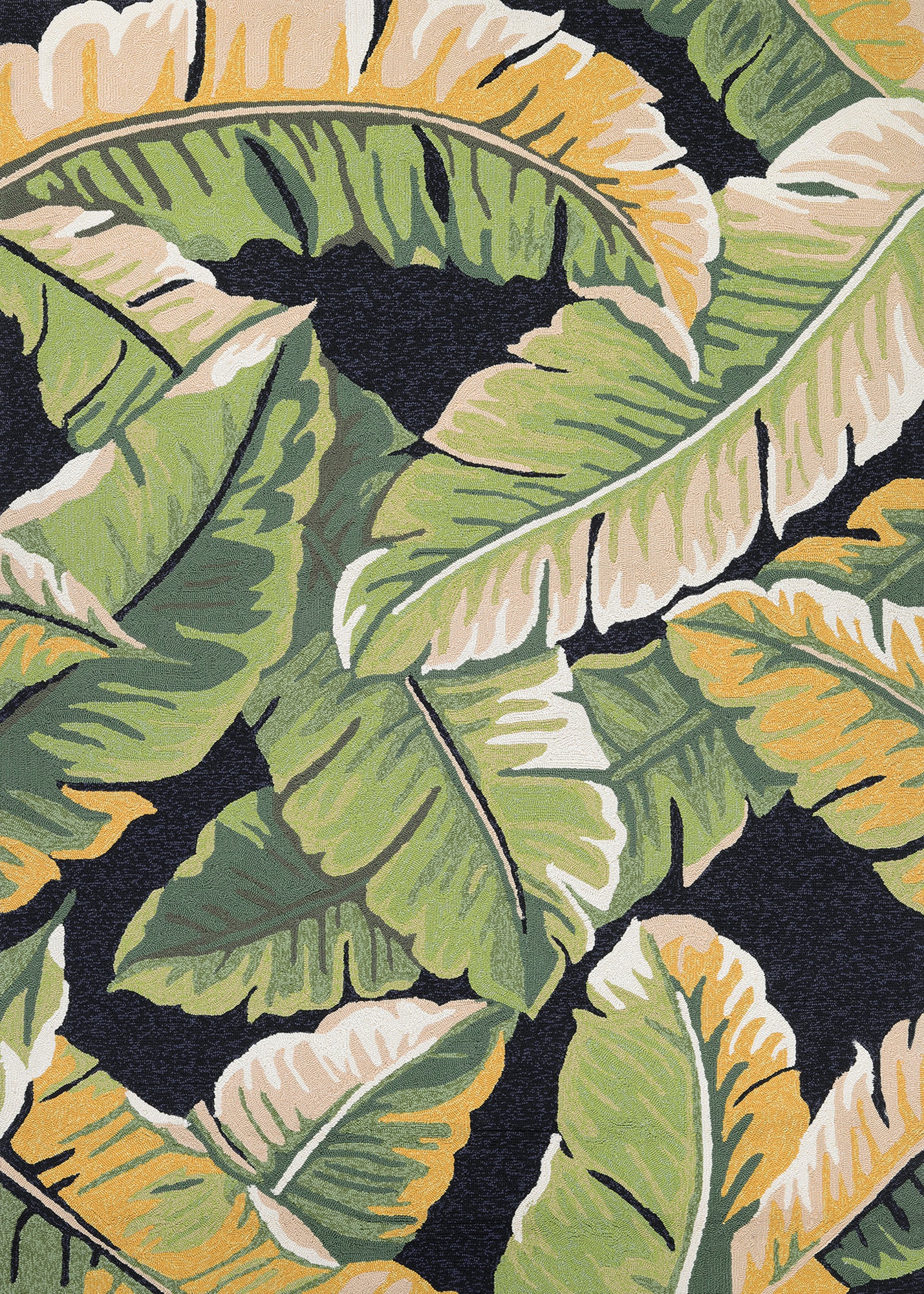 Couristan Covington Rainforest Forest Green-Black Rug 2' x 4'