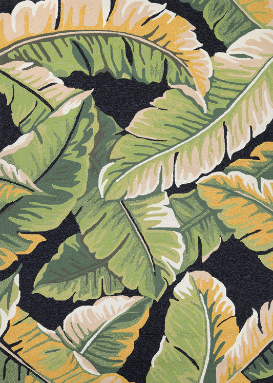 Couristan Covington Rainforest Forest Green-Black Rug 2' x 4'