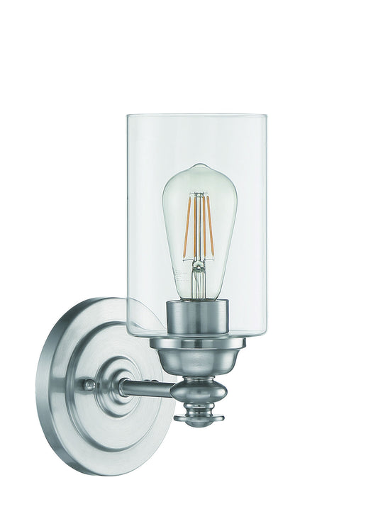 Dardyn Wall Sconce 1 Light Brushed Polished Nickel, 49801-BNK-C