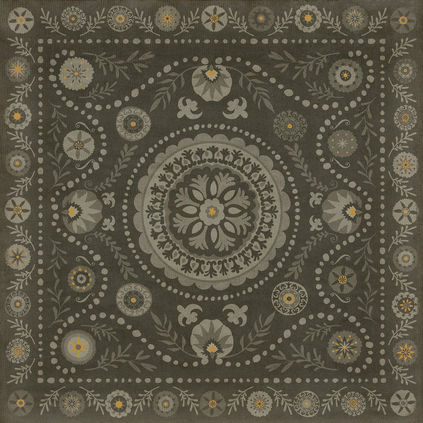 Pattern 38 L'etat C'est Moi 96x96 Vintage Vinyl Floorcloth
