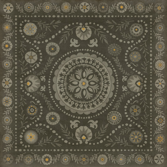 Pattern 38 L'etat C'est Moi 96x96 Vintage Vinyl Floorcloth