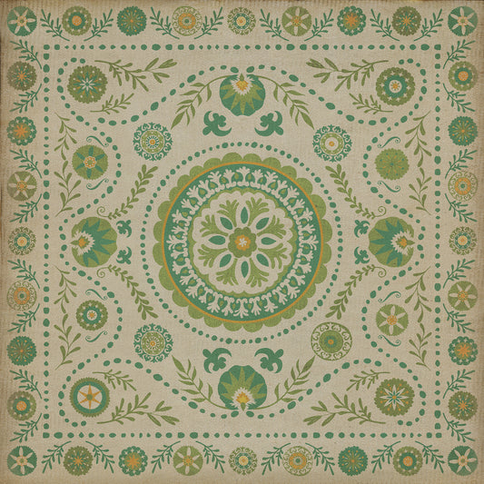 Pattern 38 Spring 36x36 Vintage Vinyl Floorcloth