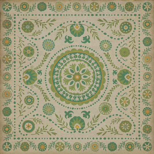 Pattern 38 Spring 48x48 Vintage Vinyl Floorcloth