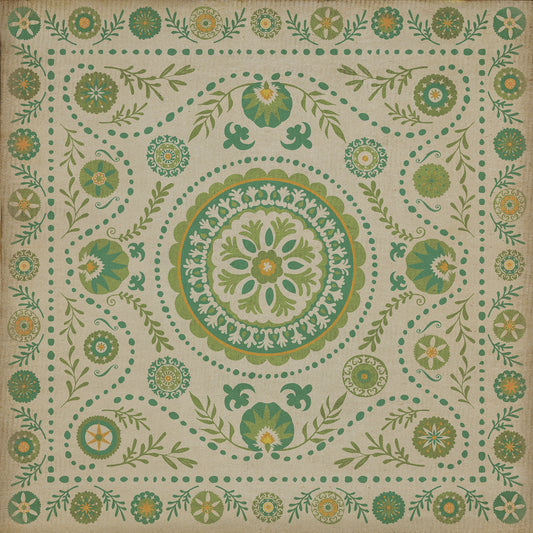 Pattern 38 Spring 60x60 Vintage Vinyl Floorcloth