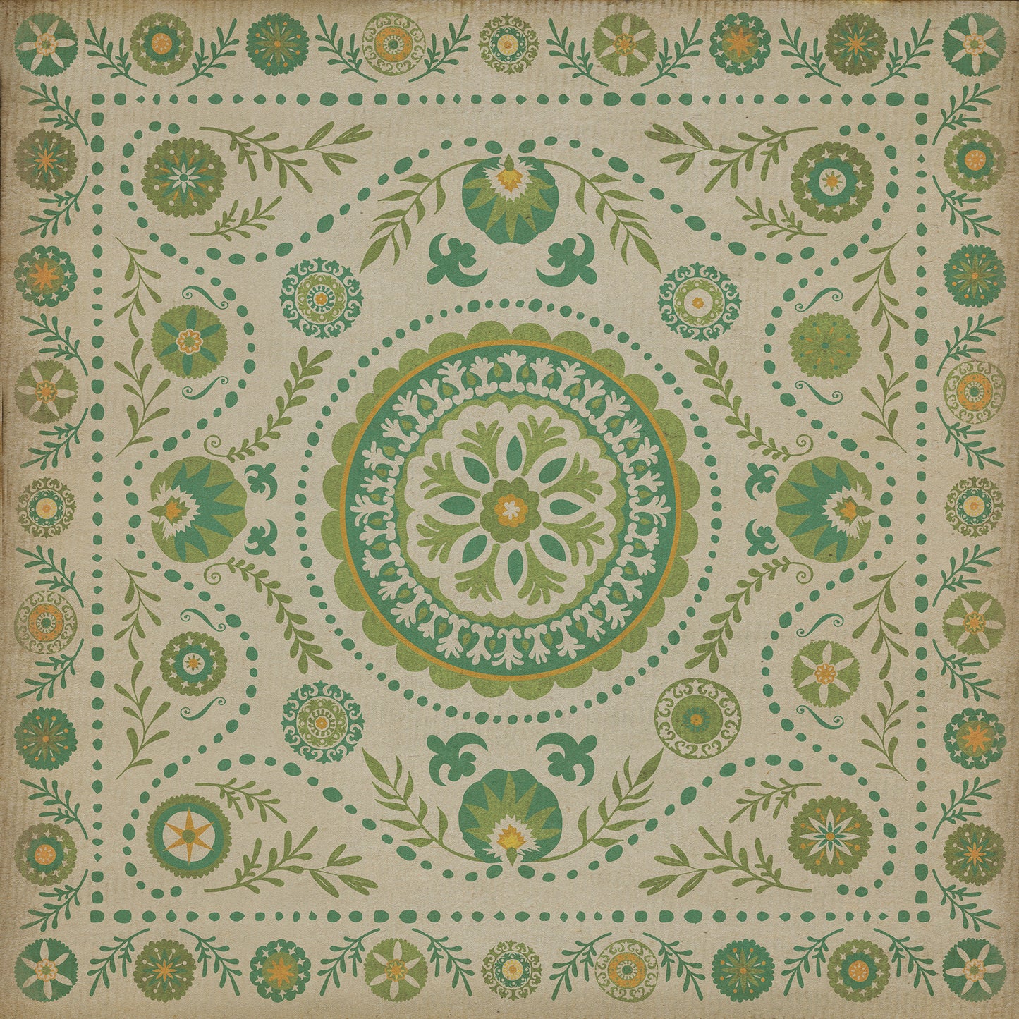 Pattern 38 Spring 72x72 Vintage Vinyl Floorcloth