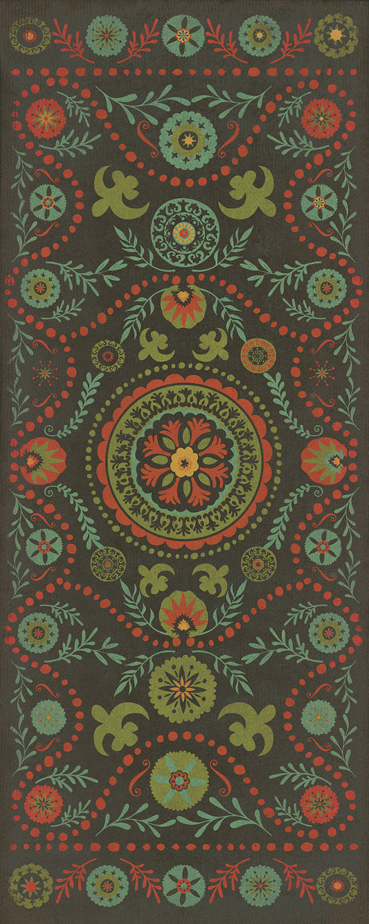 Pattern 38 State of Mind 36x90 Vintage Vinyl Floorcloth