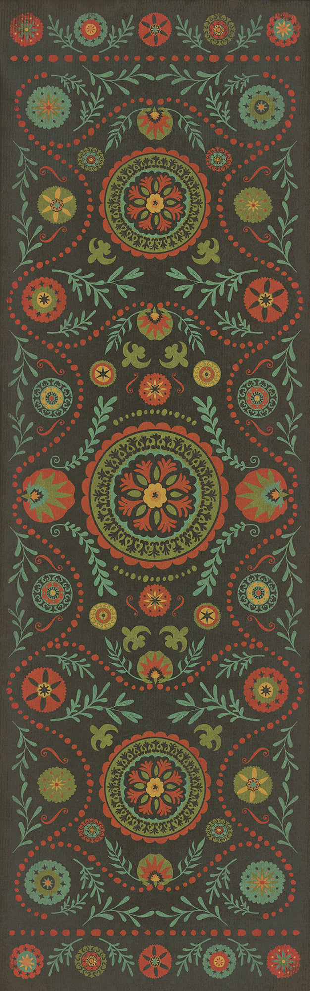 Pattern 38 State of Mind 36x115 Vintage Vinyl Floorcloth