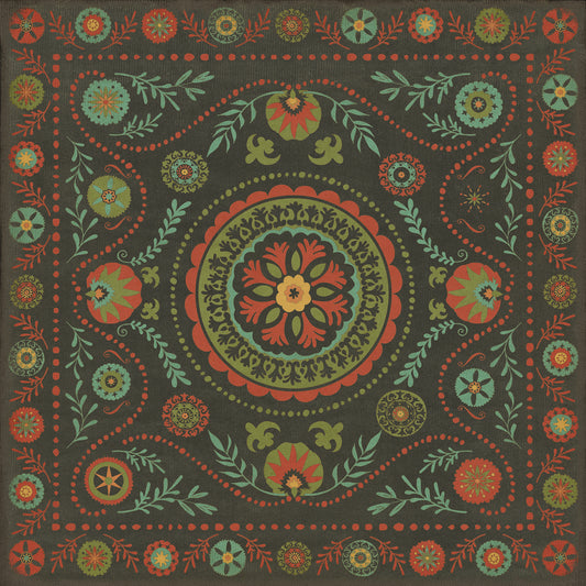Pattern 38 State of Mind 60x60 Vintage Vinyl Floorcloth