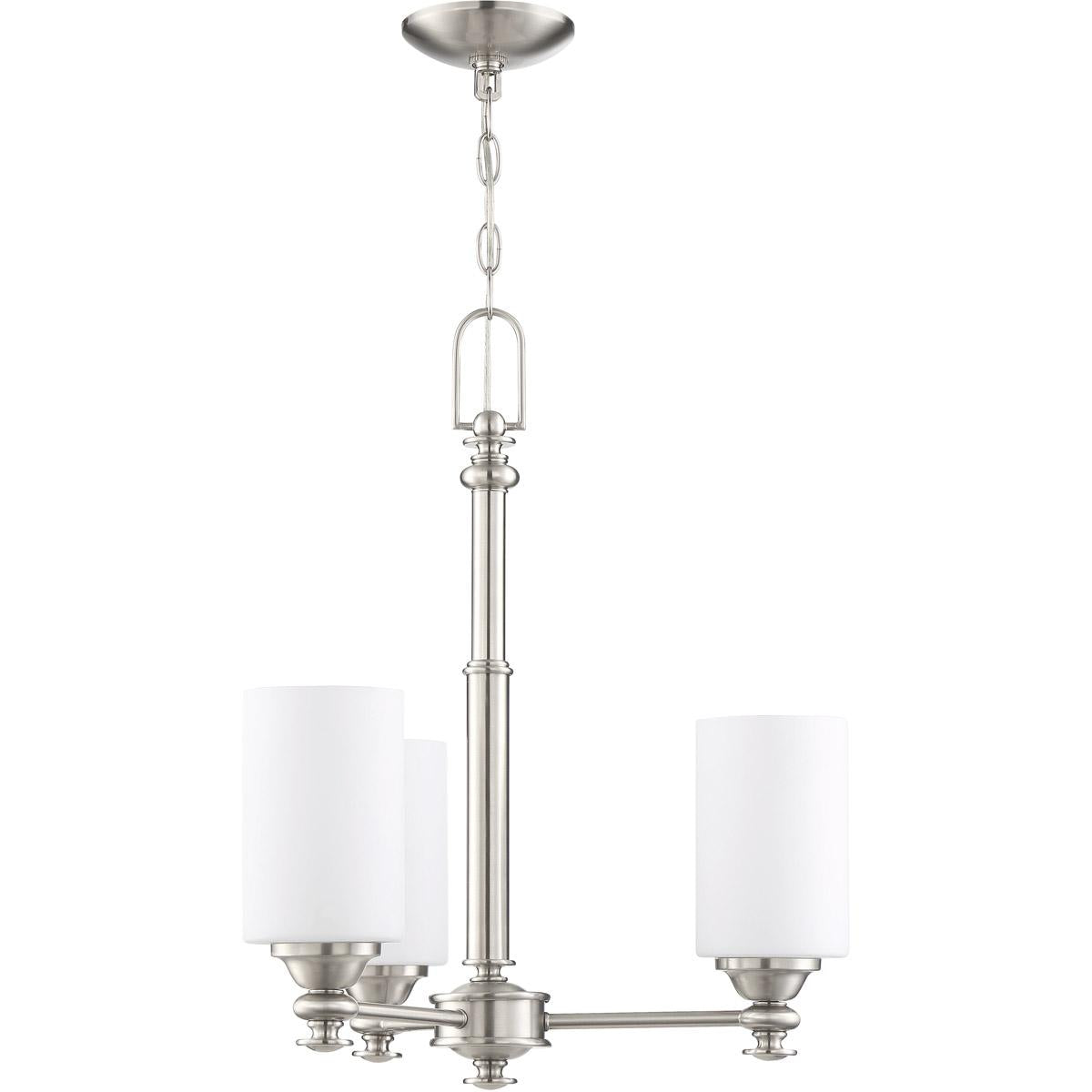 Dardyn Chandelier 3 Light Brushed Polished Nickel