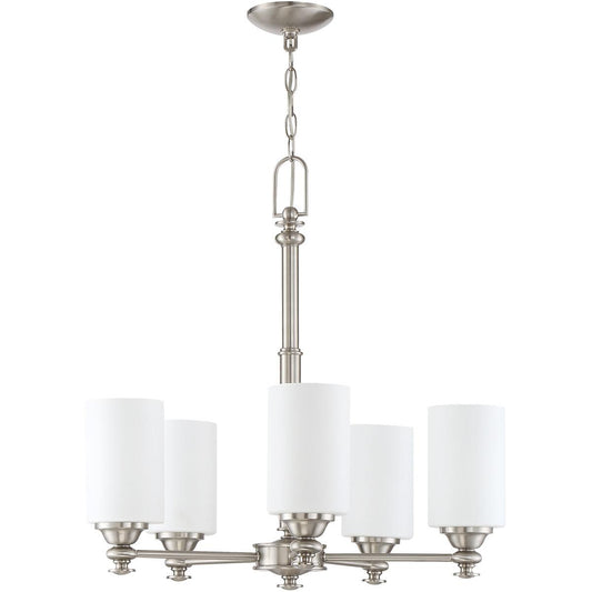 Dardyn Chandelier 5 Light Brushed Polished Nickel, 49825-BNK